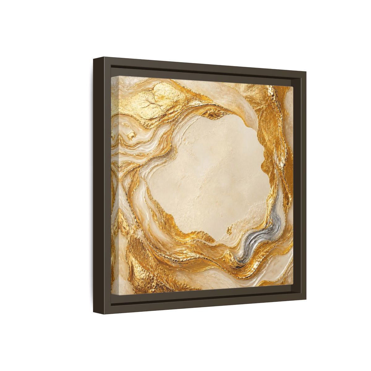 Side Mockup 17. Gold Ribbon Accent shown as framed canvas print