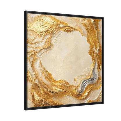 Side Mockup 6. Gold Ribbon Accent shown as framed canvas print