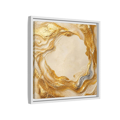 Side Mockup 13. Gold Ribbon Accent shown as framed canvas print