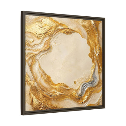 Side Mockup 27. Gold Ribbon Accent shown as framed canvas print