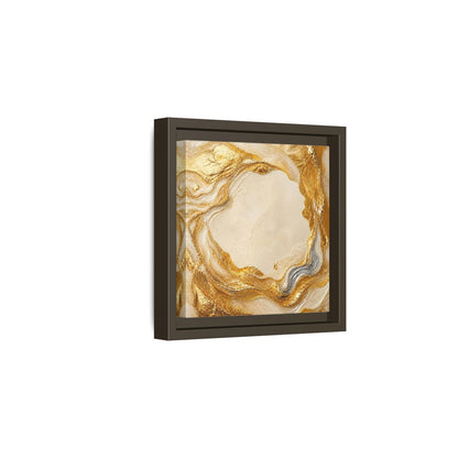 Side Mockup 2. Gold Ribbon Accent shown as framed canvas print