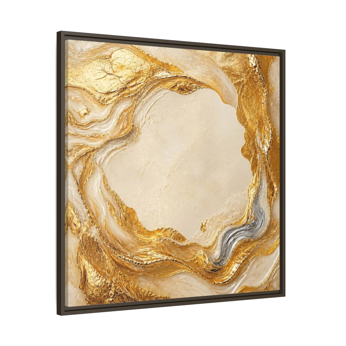 Main Mockup. Gold Ribbon Accent shown as framed canvas print