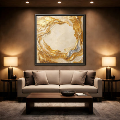 Mockup 2. Gold Ribbon Accent shown as framed canvas print