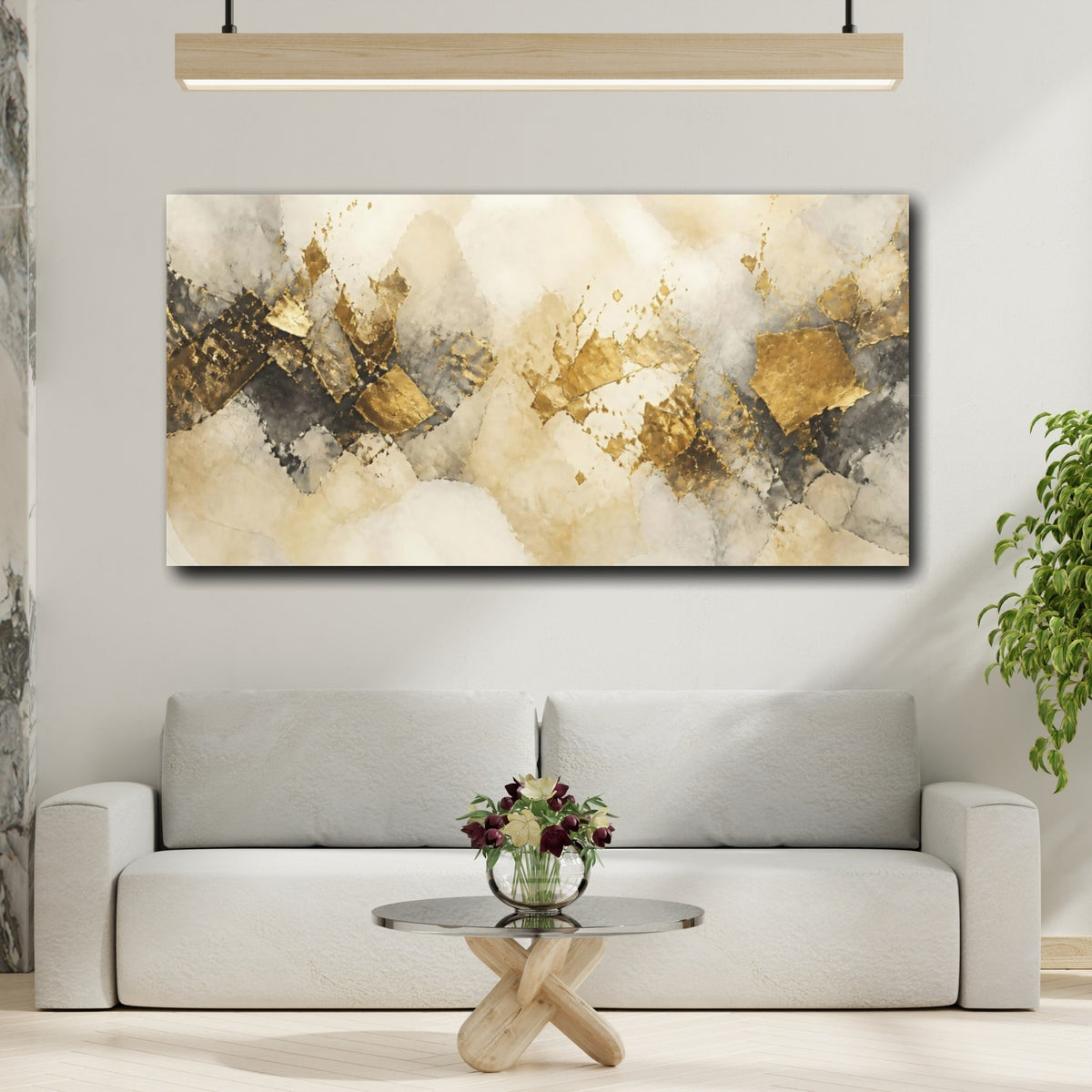 Mockup 2. Gold Shard Accent shown as canvas print