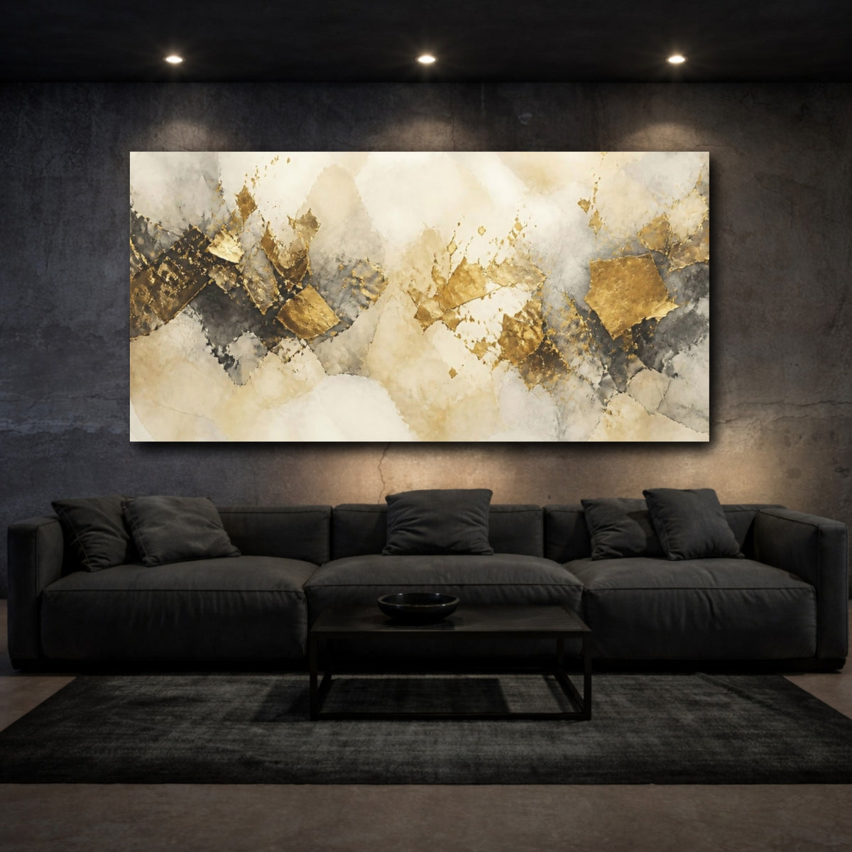 Mockup 3. Gold Shard Accent shown as canvas print