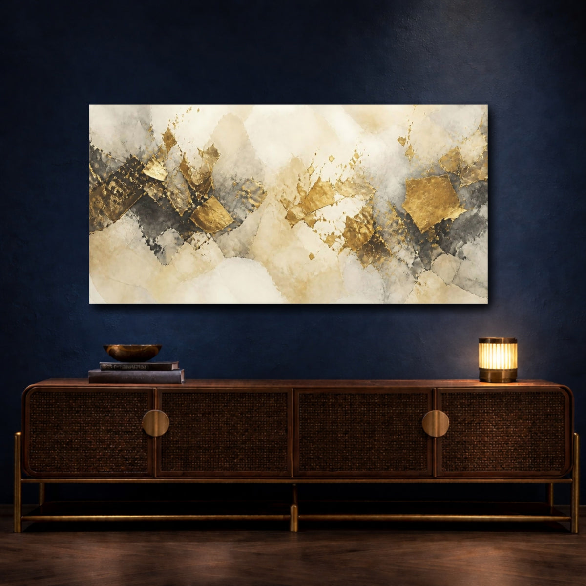Mockup 4. Gold Shard Accent shown as canvas print