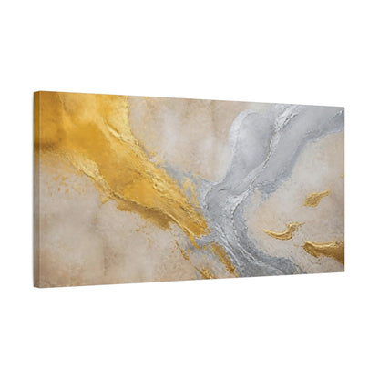 Side Mockup 1. Gold & Silver Abstract Accent shown as canvas print