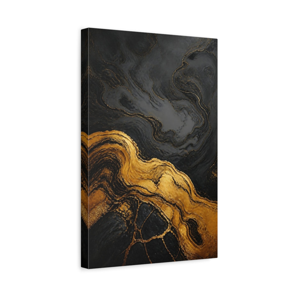 Side Mockup 4. Gold Swirl Abstract Accent shown as canvas print