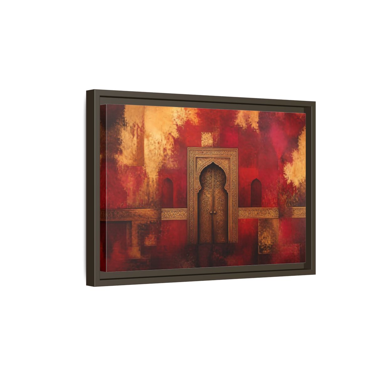 Side Mockup 5. Golden Arched Doorway shown as framed canvas print