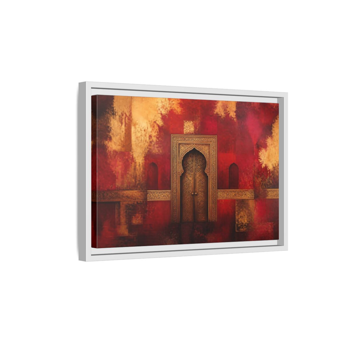 Side Mockup 4. Golden Arched Doorway shown as framed canvas print