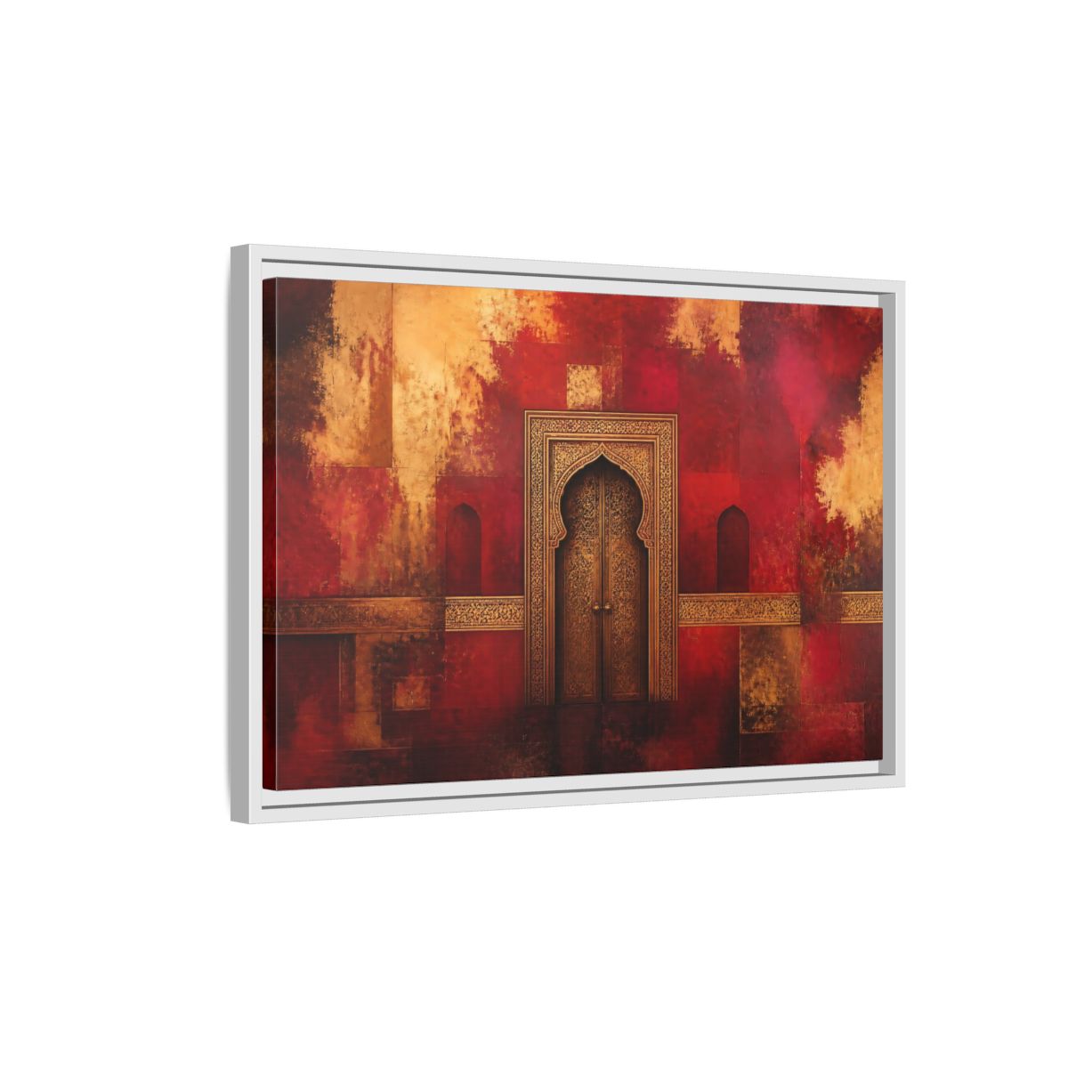 Side Mockup 1. Golden Arched Doorway shown as framed canvas print