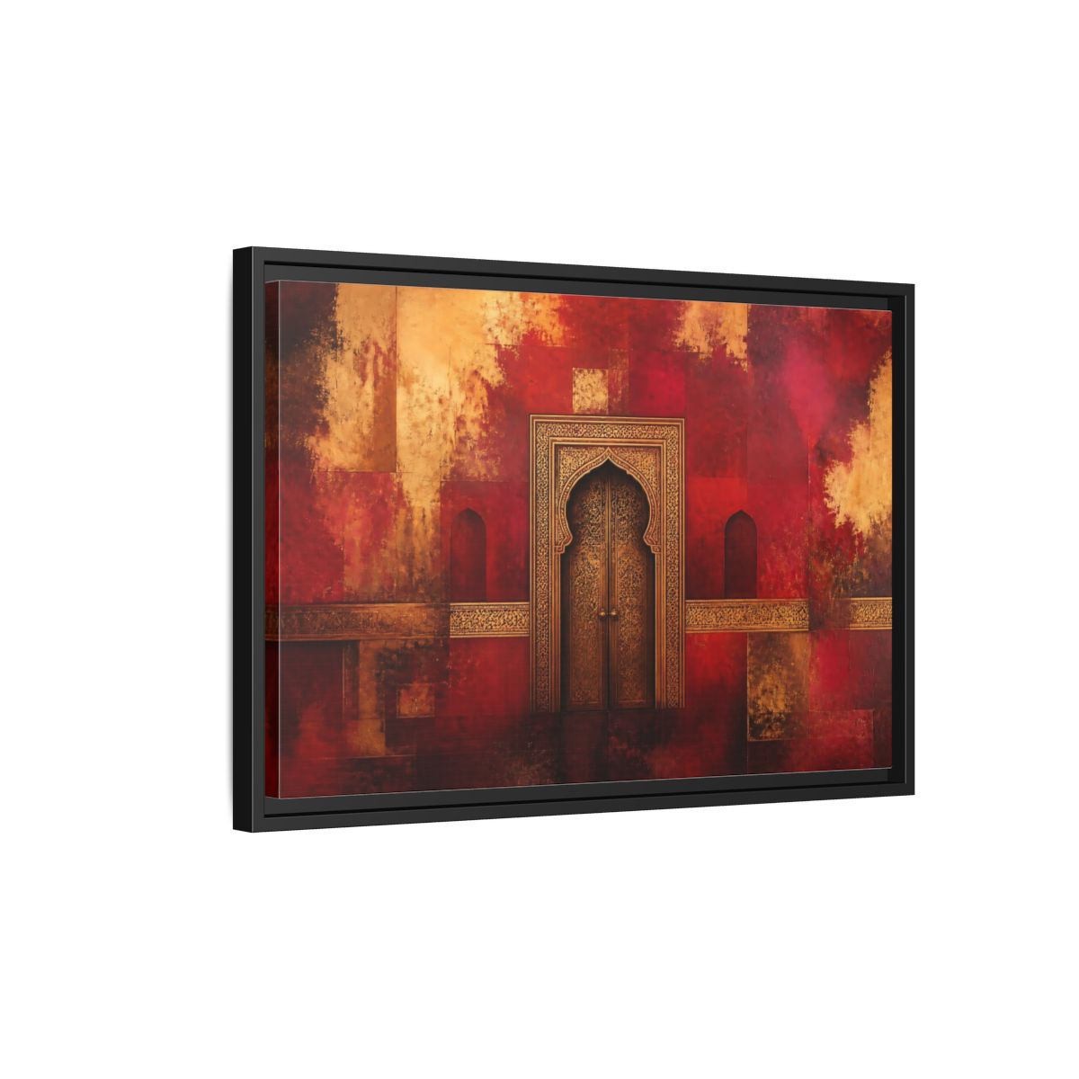 Side Mockup 3. Golden Arched Doorway shown as framed canvas print