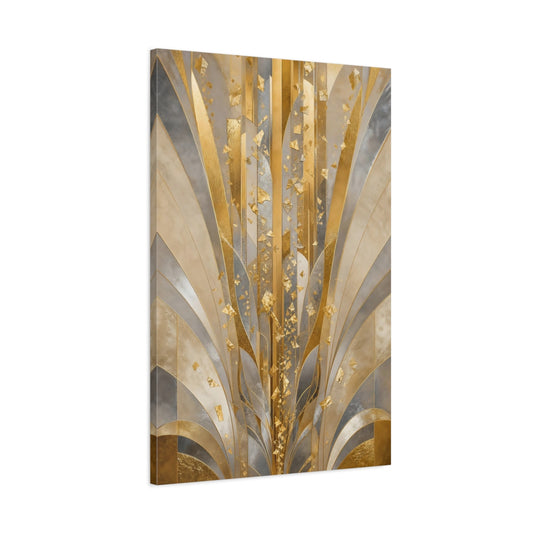 Main Mockup. Golden Art Deco Burst shown as canvas print