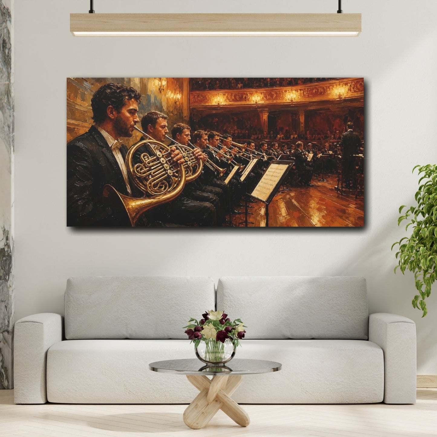 Mockup 2. Golden Brass Ensemble shown as canvas print