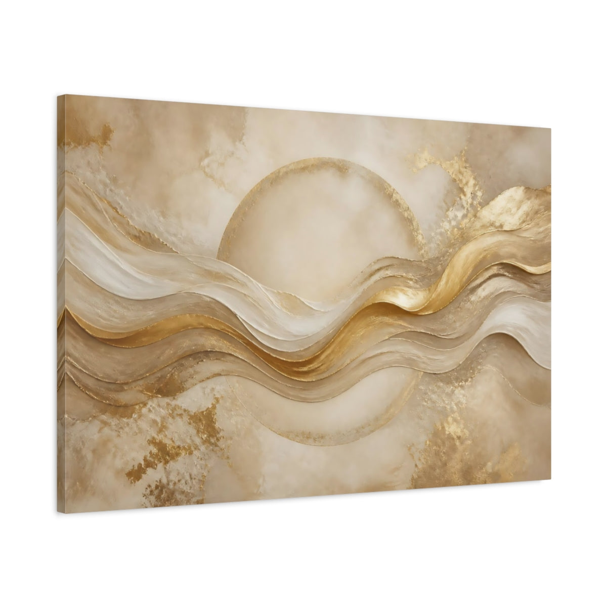 Main Mockup. Golden Flowing Halo shown as canvas print