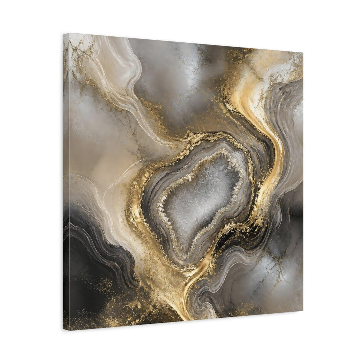 Side Mockup 4. Golden Geode Elegance shown as canvas print