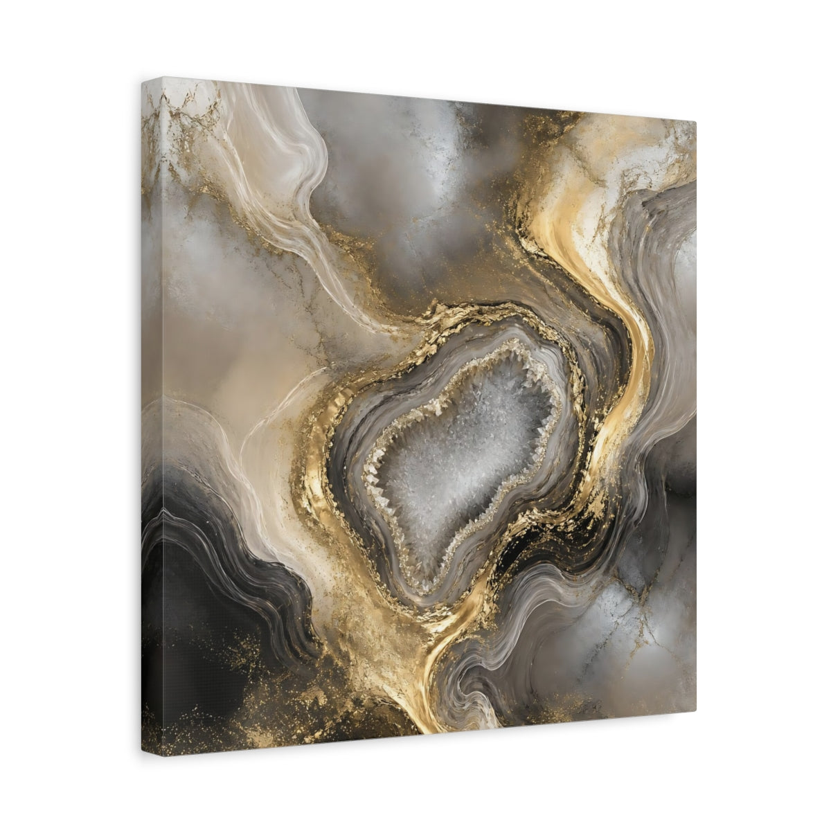 Side Mockup 6. Golden Geode Elegance shown as canvas print
