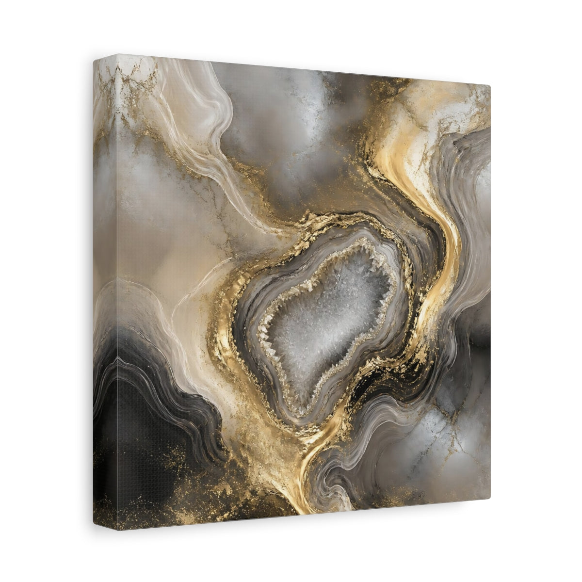 Side Mockup 9. Golden Geode Elegance shown as canvas print