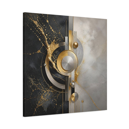 Main Mockup. Golden Geometric Elegance shown as canvas print