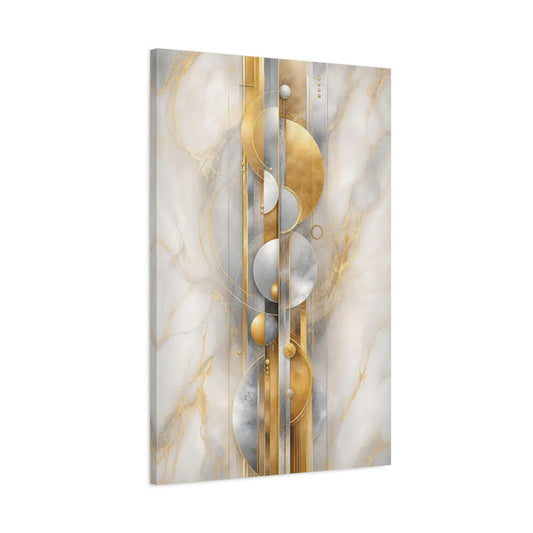 Main Mockup. Golden Geometry On Marble shown as canvas print