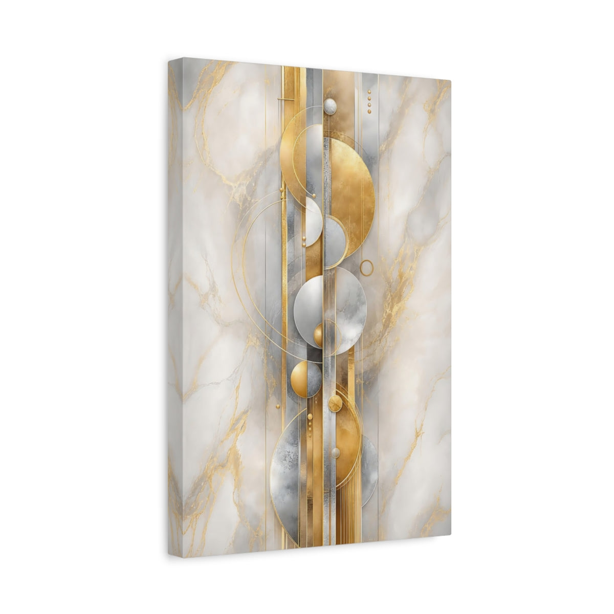 Side Mockup 4. Golden Geometry On Marble shown as canvas print