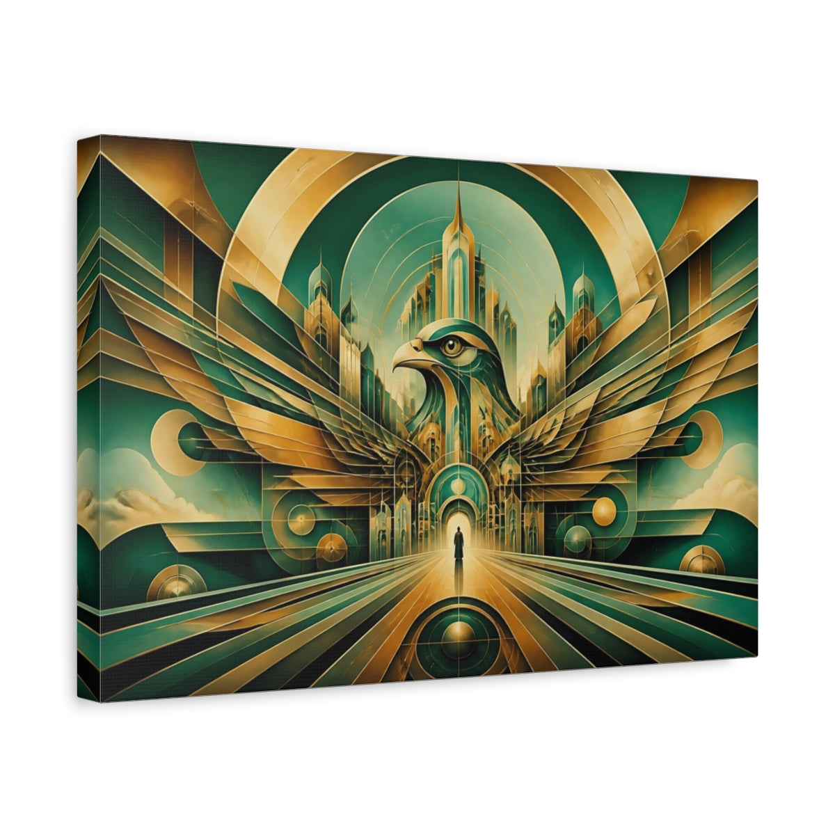 Side Mockup 4. Golden Hawk Gateway shown as canvas print