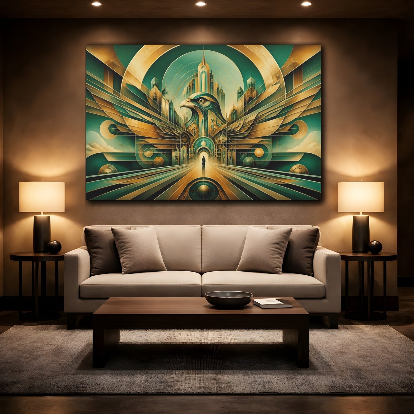 Mockup 2. Golden Hawk Gateway shown as canvas print
