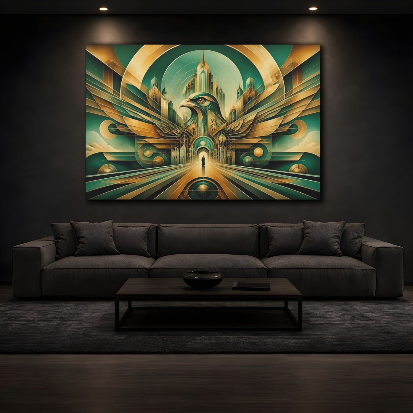 Mockup 3. Golden Hawk Gateway shown as canvas print