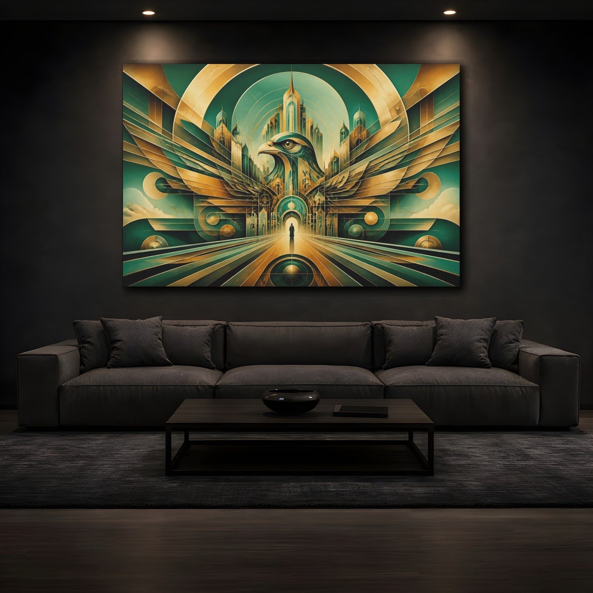 Mockup 3. Golden Hawk Gateway shown as canvas print