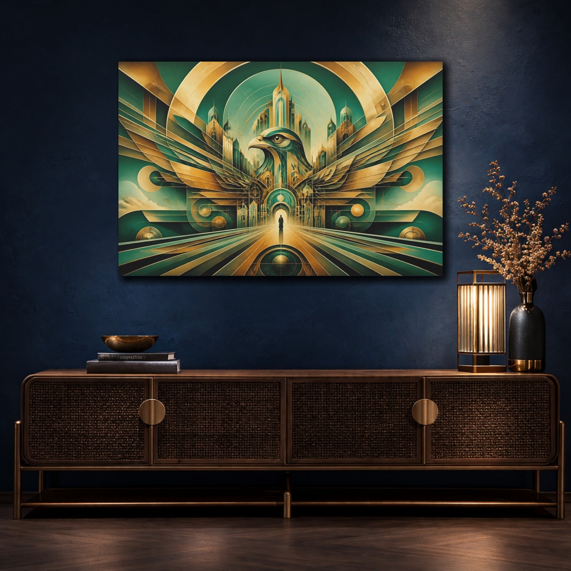 Mockup 4. Golden Hawk Gateway shown as canvas print