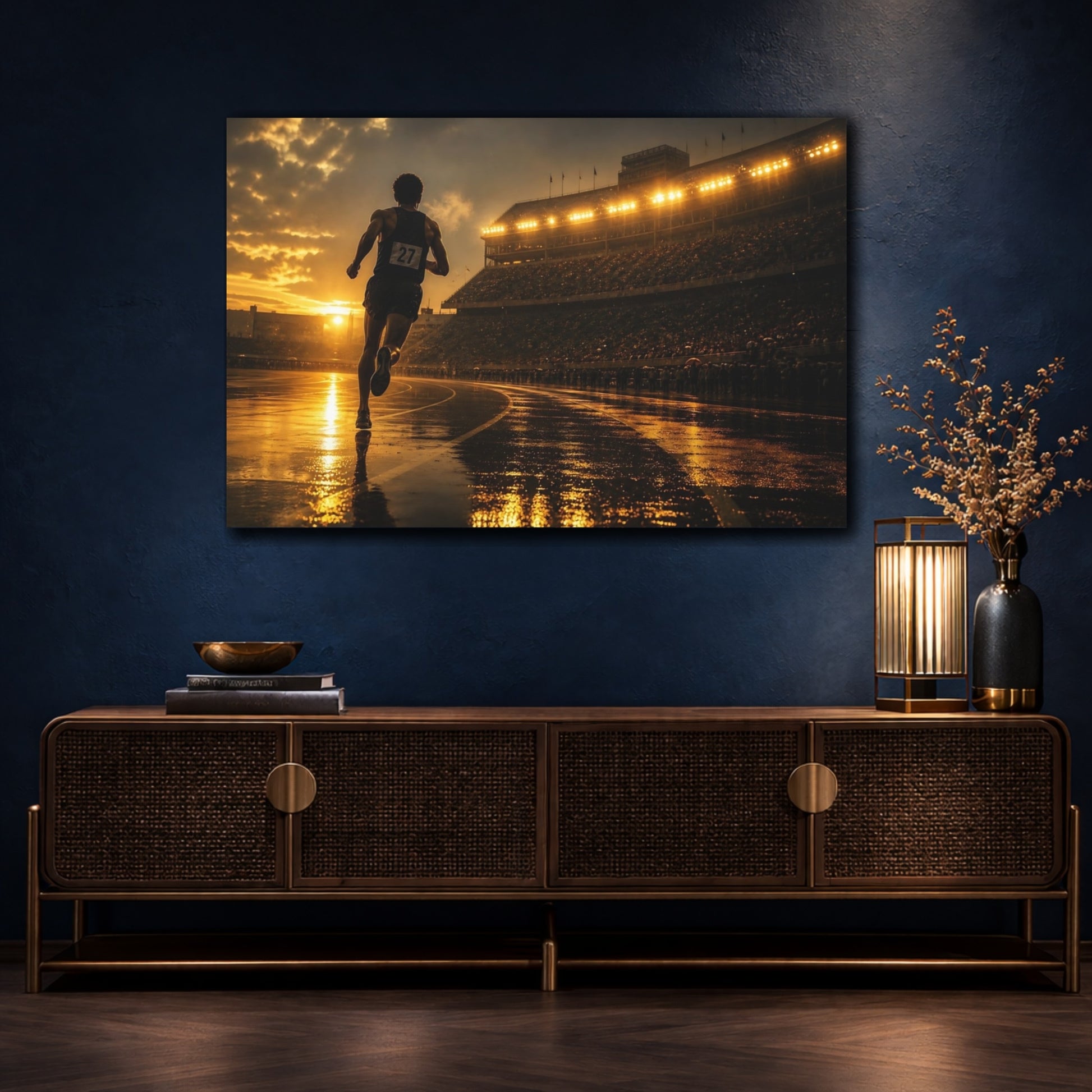 Mockup 4. Golden Hour Sprint shown as canvas print
