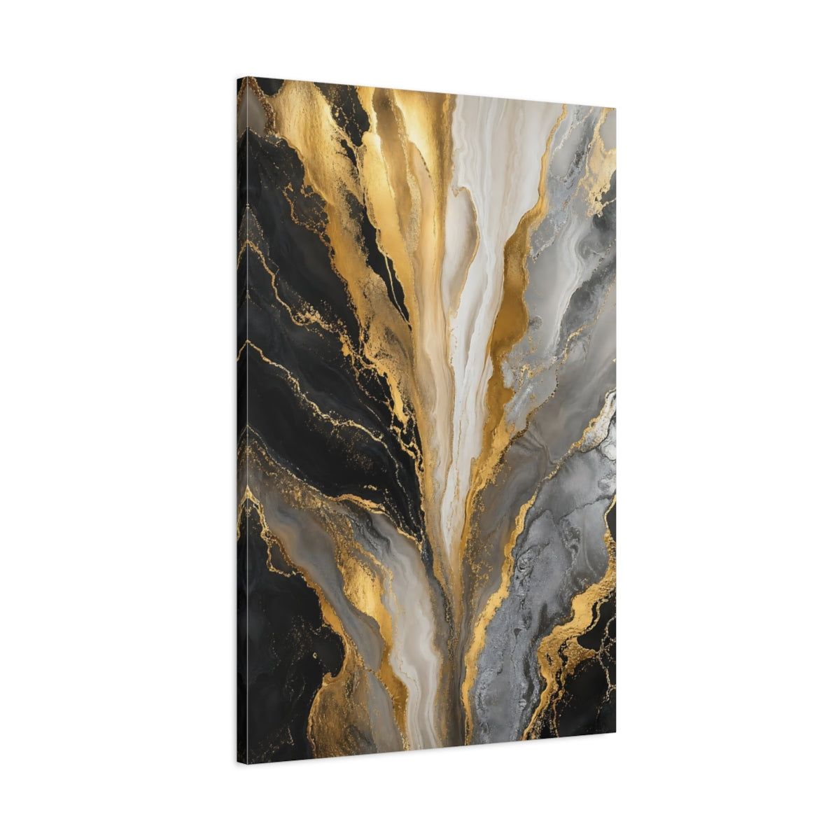 Main Mockup. Golden Marble Cascade shown as canvas print