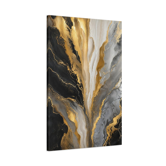 Main Mockup. Golden Marble Cascade shown as canvas print