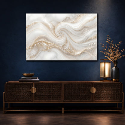 Mockup 4. Golden Marble Swirl With Pearls shown as canvas print