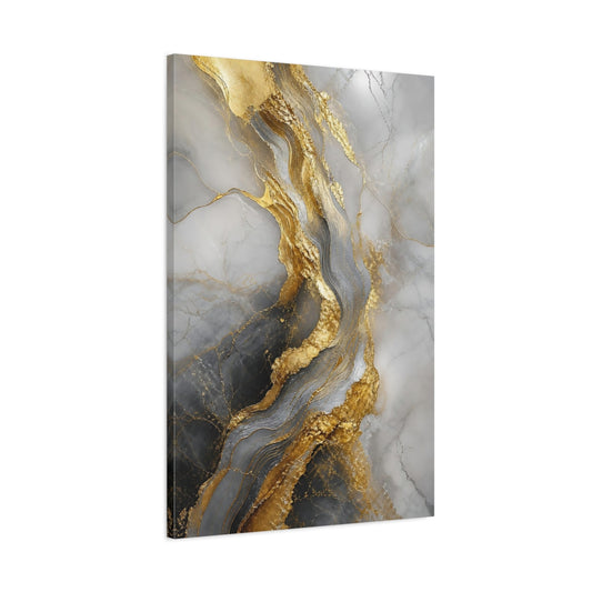 Main Mockup. Golden Marble Veins shown as canvas print