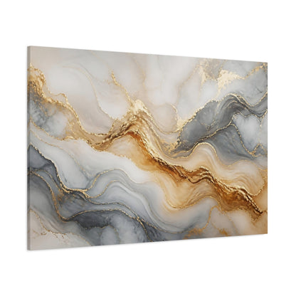 Side Mockup 1. Golden Marble Waves shown as canvas print