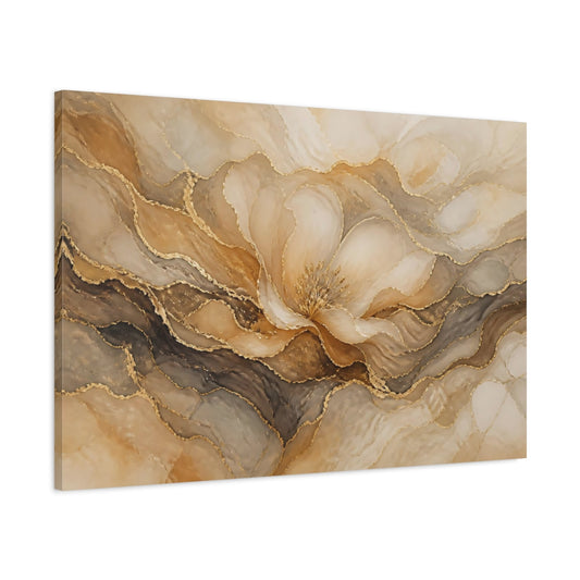 Main Mockup. Golden Mineral Blossom shown as canvas print