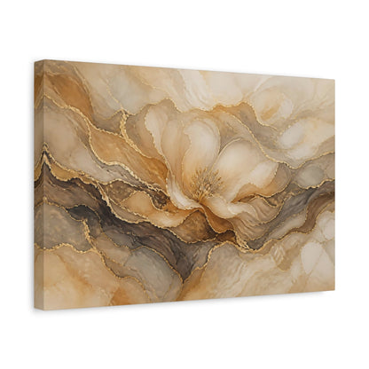 Side Mockup 4. Golden Mineral Blossom shown as canvas print