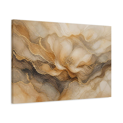 Side Mockup 2. Golden Mineral Blossom shown as canvas print