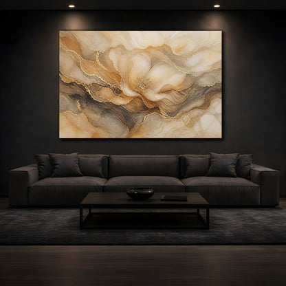 Mockup 3. Golden Mineral Blossom shown as canvas print