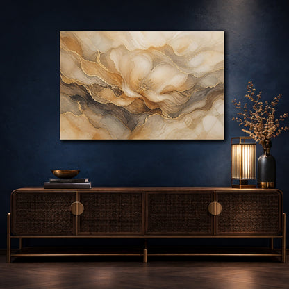 Mockup 4. Golden Mineral Blossom shown as canvas print