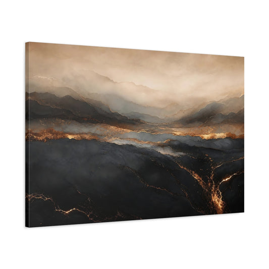 Main Mockup. Golden Mountain Layers shown as canvas print
