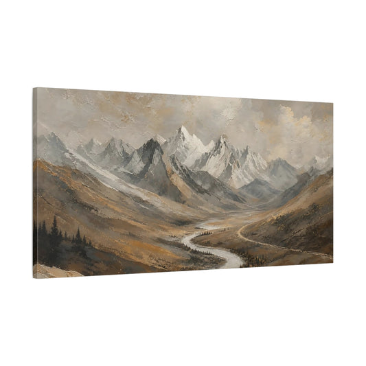 Main Mockup. Golden Mountain Valley shown as canvas print