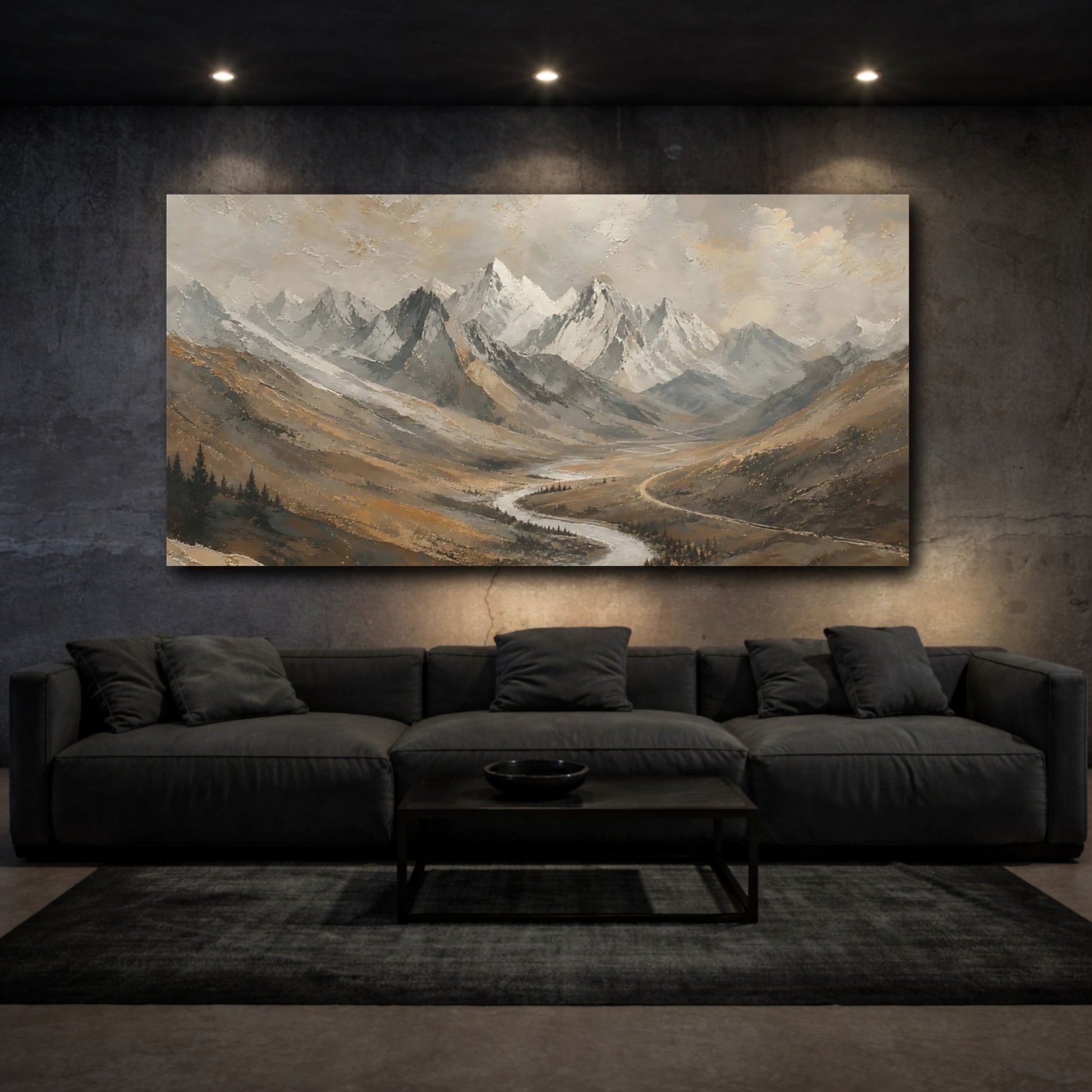 Mockup 3. Golden Mountain Valley shown as canvas print