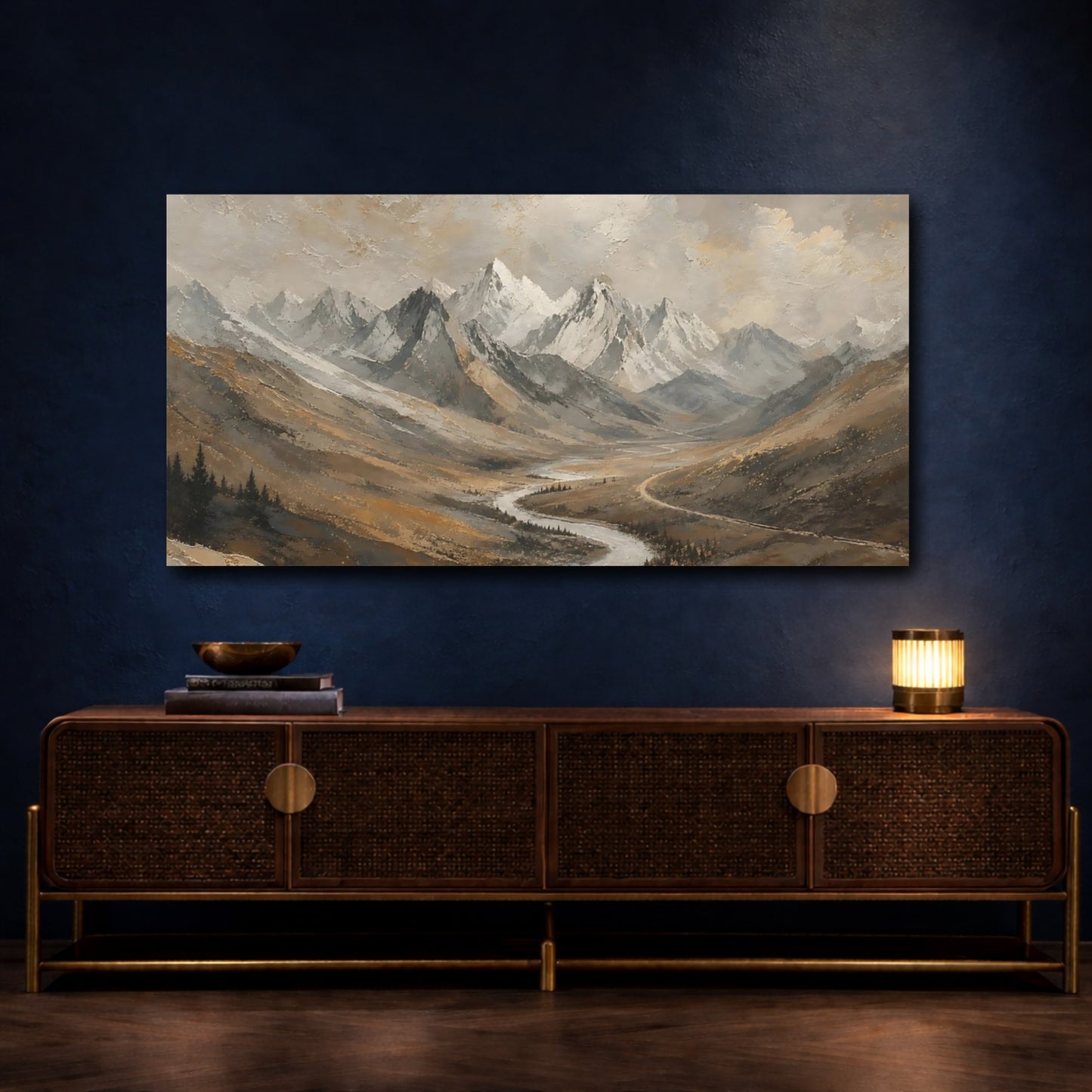 Mockup 4. Golden Mountain Valley shown as canvas print