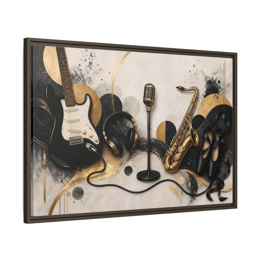 Main Mockup. Golden Music Ensemble shown as framed canvas print