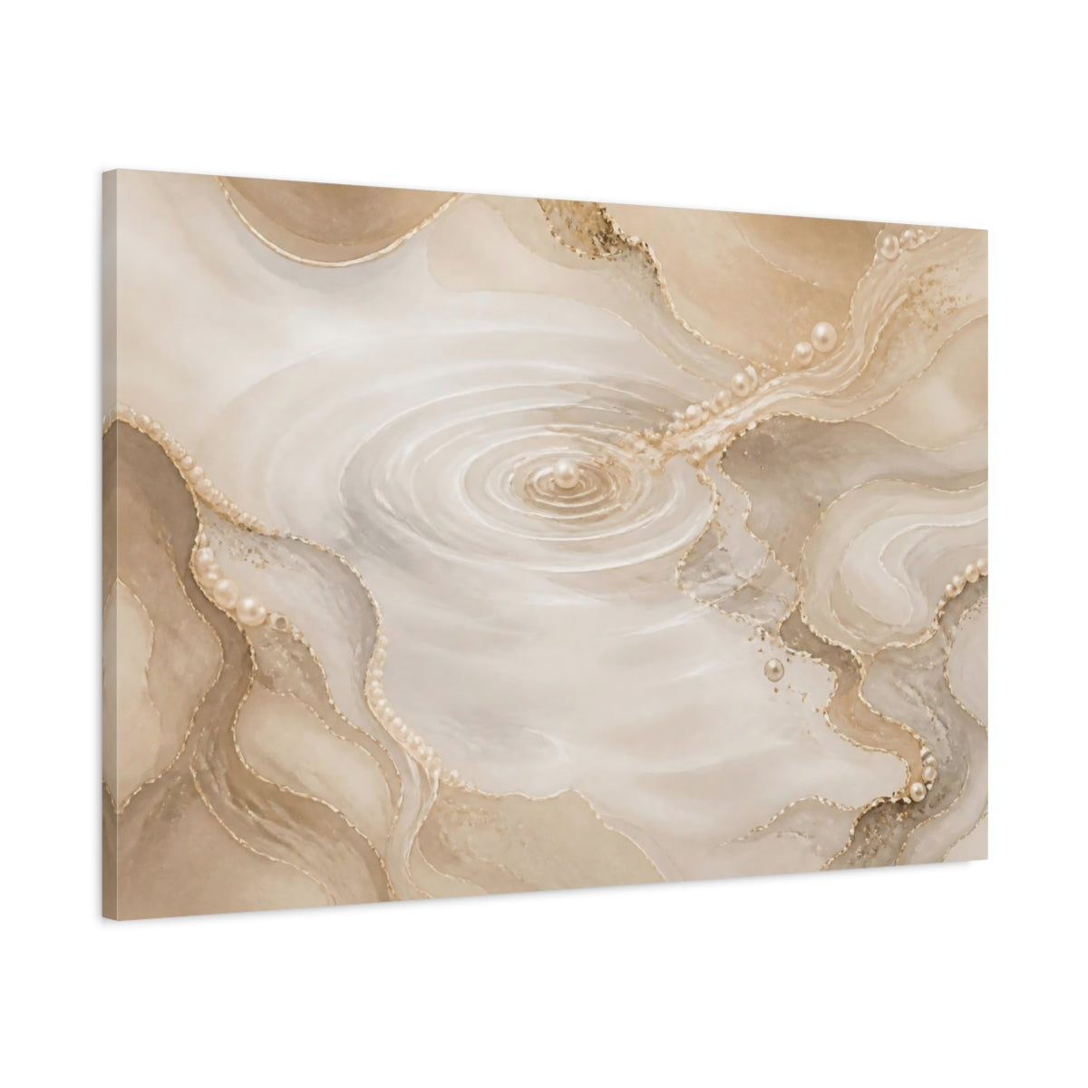 Main Mockup. Golden Pearl Ripples shown as canvas print