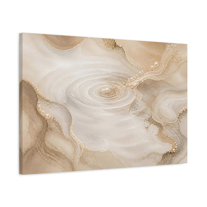 Side Mockup 2. Golden Pearl Ripples shown as canvas print