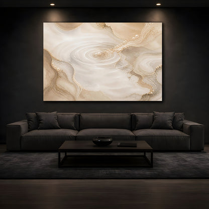 Mockup 3. Golden Pearl Ripples shown as canvas print