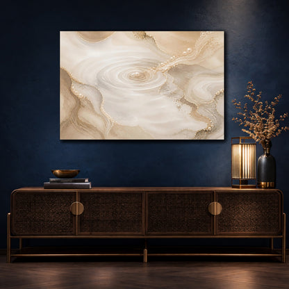 Mockup 4. Golden Pearl Ripples shown as canvas print
